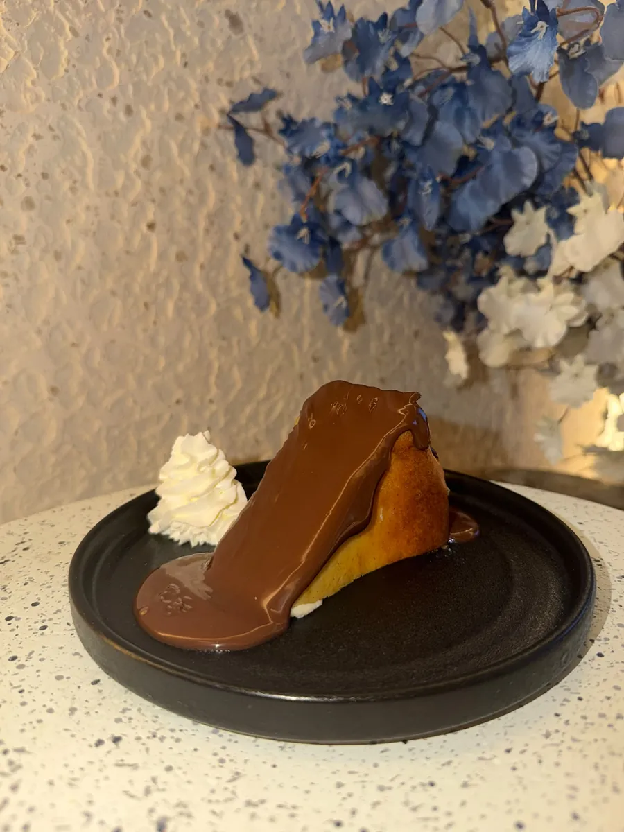 Chocolate-drenched sponge