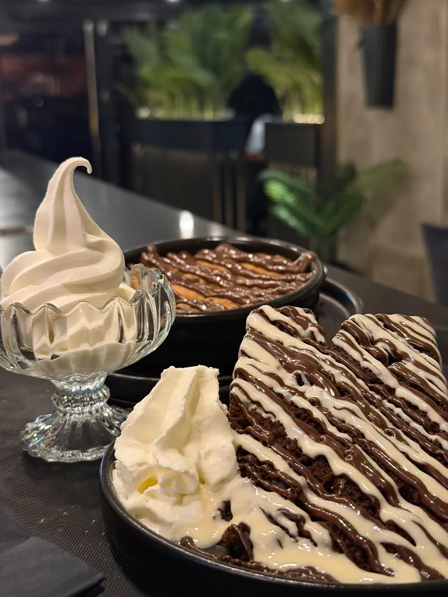 Cookie dough and soft-serve dessert