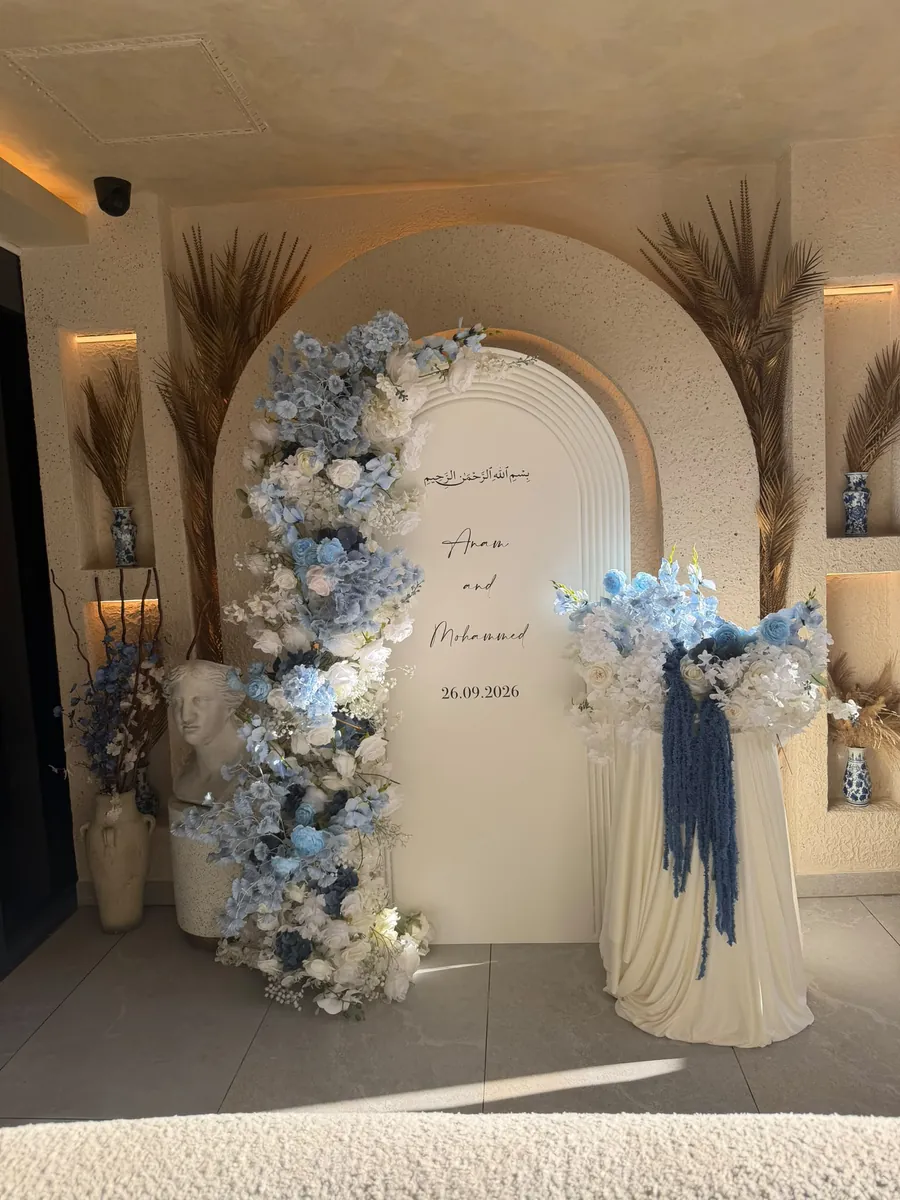 A floral backdrop for a private celebration
