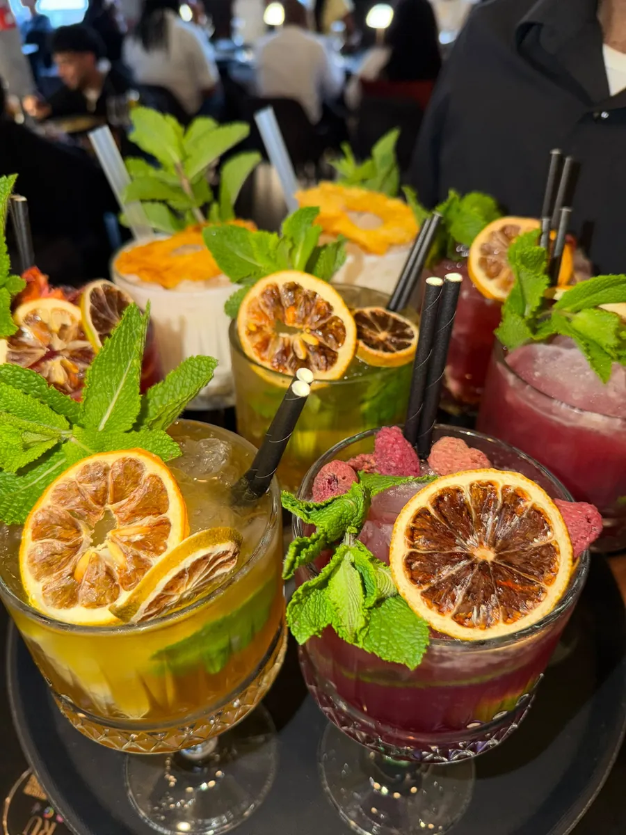 Citrus mocktails with dried orange