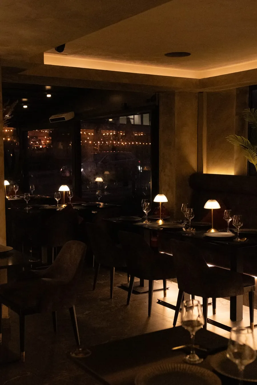 The main dining room at night